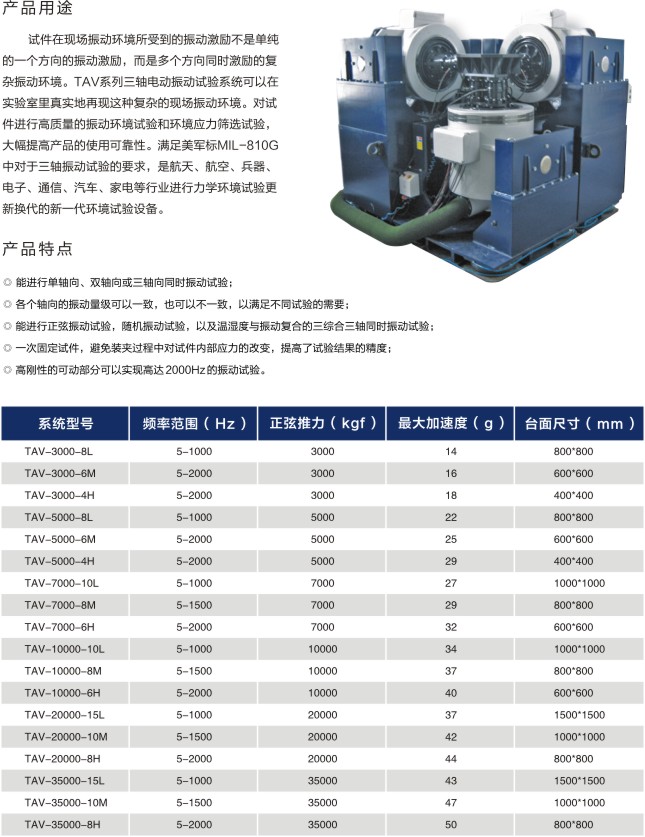 TVA系列 三軸電動振動試驗系統(tǒng)